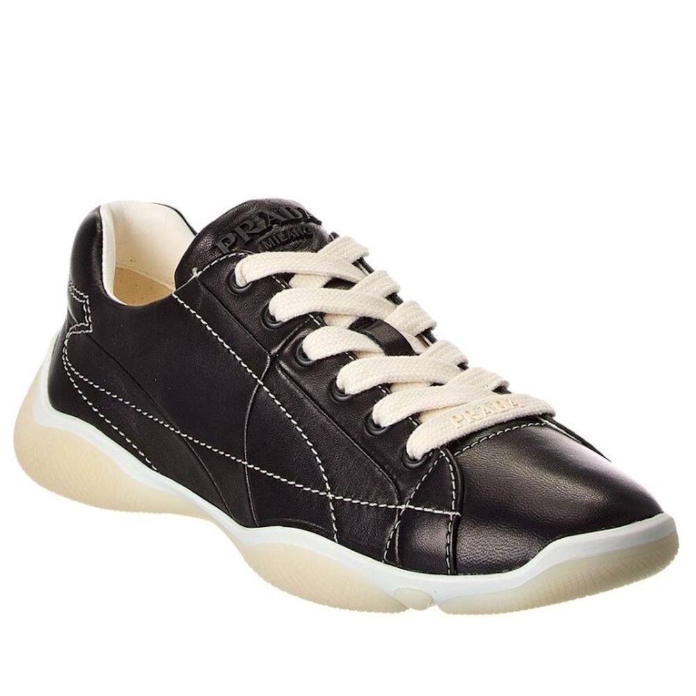 Prada re-edition Men's Black Nappa Leather Sneakers Shoes 2EE429, Size UK 11